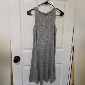 Sleeveless Gray Knit Swing Dress